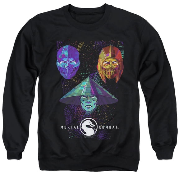 Mortal Kombat Movie Faces Of Kombat Unisex Adult Crewneck Sweatshirt, Faces Of Kombat, Medium