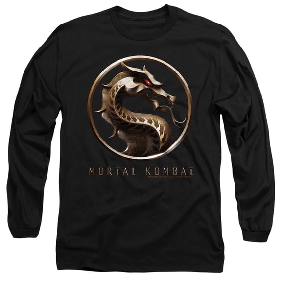 Mortal Kombat Movie Logo Unisex Adult Long-Sleeve T Shirt, Logo, Large