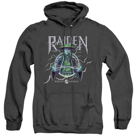 Mortal Kombat Movie Raiden Unisex Adult Pull-Over Heather Hoodie, Raiden, 3X-Large