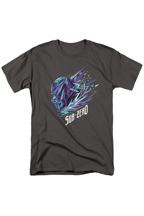 Mortal Kombat Movie Sub-Zero Unisex Adult T-Shirt, Charcoal, Large
