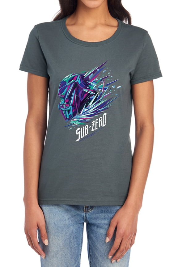 Mortal Kombat Movie Sub-Zero Women's T Shirt, Charcoal, Medium