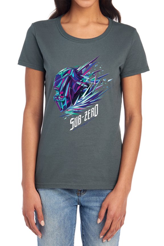 Mortal Kombat Movie Sub-Zero Women's T Shirt, Charcoal, Small