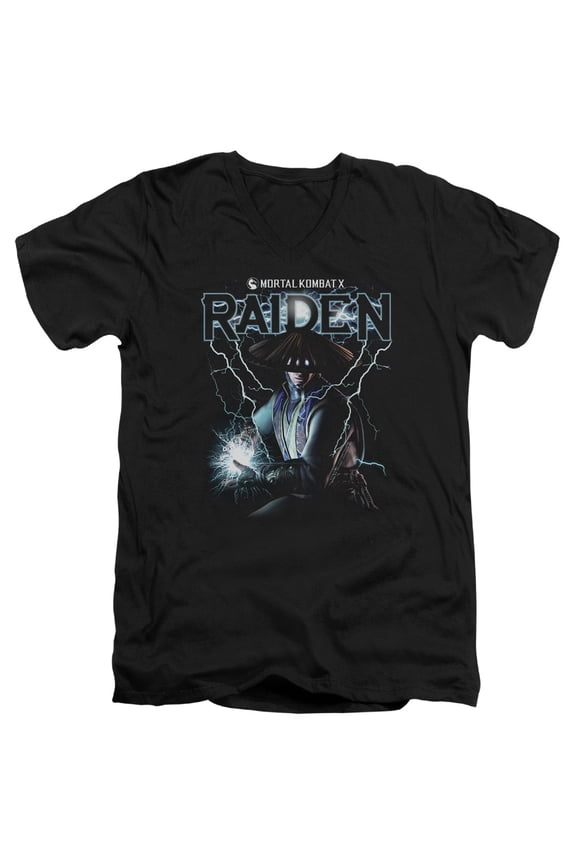 Mortal Kombat - Raiden - Slim Fit V Neck Shirt - Medium