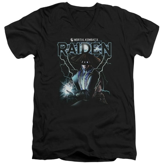 Mortal Kombat - Raiden - Slim Fit V Neck Shirt - Small