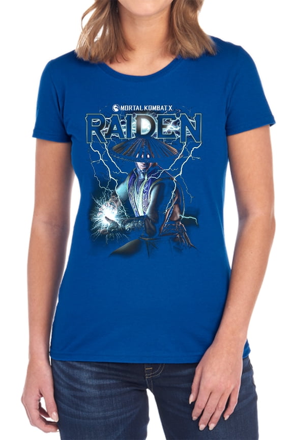 Mortal Kombat Raiden Women's T Shirt, Royal, Medium