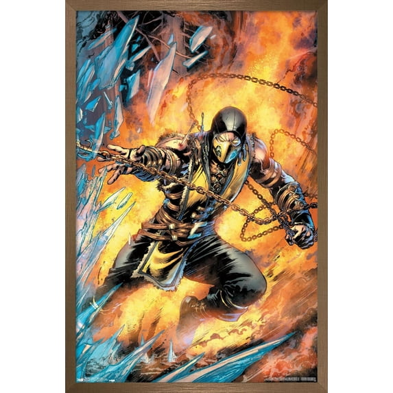 Mortal Kombat - Scorpion Comic Wall Poster, 22.375" x 34" Framed