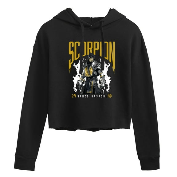 Mortal Kombat - Scorpion Hanzo Hasashi - Juniors Cropped Pullover Hoodie