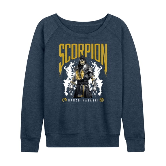 Mortal Kombat - Scorpion Hanzo Hasashi - Women's Lightweight French Terry Long Sleeve Shirt