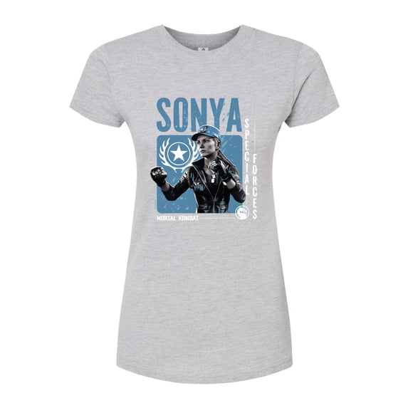 Mortal Kombat - Sonya Mortal Kombat - Juniors Fitted Graphic T-Shirt