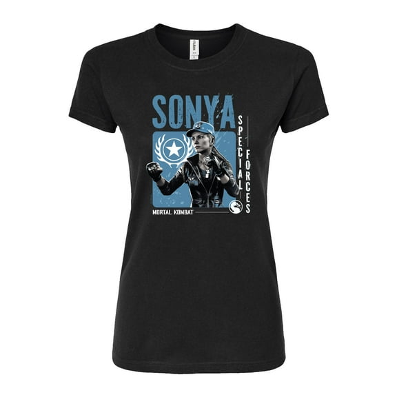 Mortal Kombat - Sonya Mortal Kombat - Juniors Fitted Graphic T-Shirt