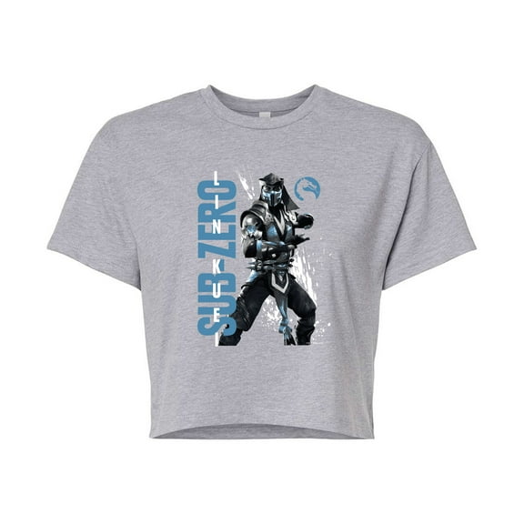 Mortal Kombat - Sub Zero Lin Kuei - Juniors Cropped Graphic T-Shirt