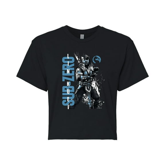 Mortal Kombat - Sub Zero Lin Kuei - Juniors Cropped Graphic T-Shirt
