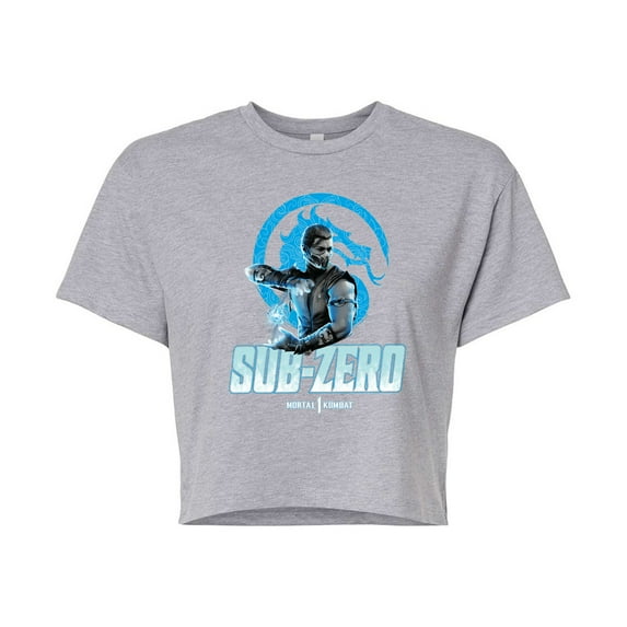 Mortal Kombat - Sub Zero Mk1 - Juniors Cropped Cotton Blend T-Shirt