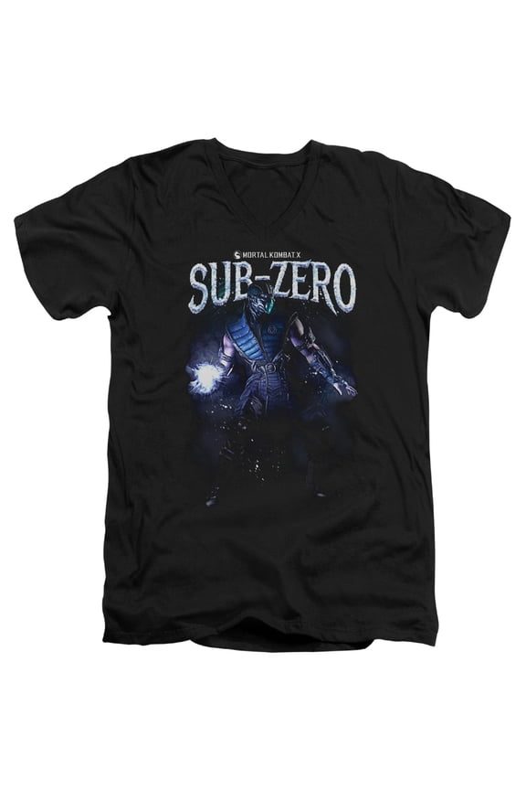 Mortal Kombat - Sub-Zero - Slim Fit V Neck Shirt - X-Large