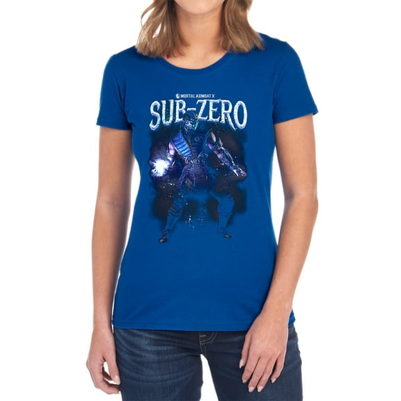 Mortal Kombat Sub-Zero Women's T Shirt, Royal, Small