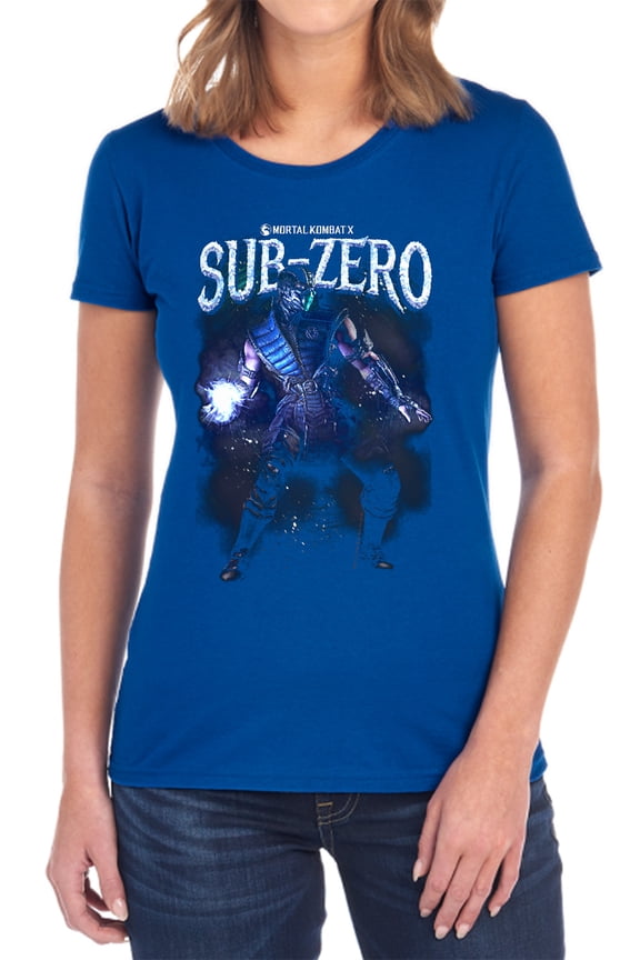 Mortal Kombat Sub-Zero Women's T Shirt, Royal, Small