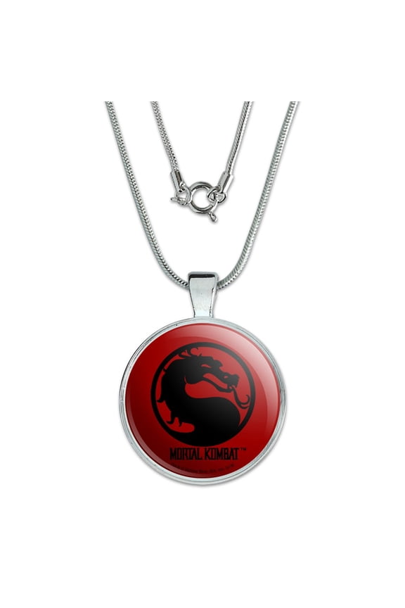 Mortal Kombat Symbol 1" Pendant with Sterling Silver Plated Chain
