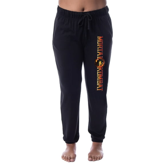 Mortal Kombat Women's Dragon Script Logo Jogger Lounge Pajama Pants