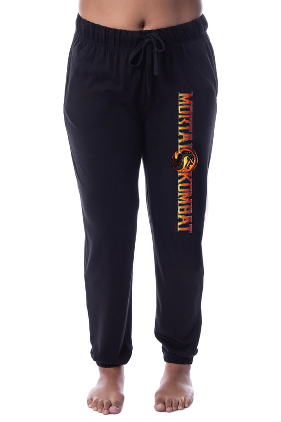 Mortal Kombat Women's Dragon Script Logo Jogger Lounge Pajama Pants