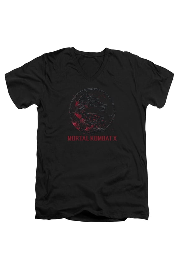 Mortal Kombat X - Bloody Seal - Slim Fit V Neck Shirt - Medium