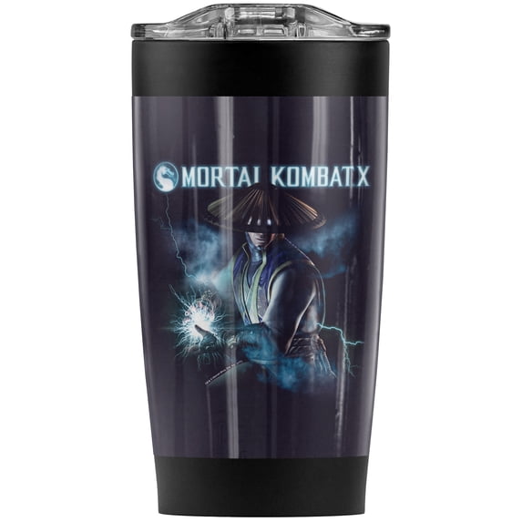 Mortal Kombat X/Raiden Lightning Stainless Steel Tumbler 20 oz Coffee Travel Mug/Cup, Vacuum Insulated & Double Wall with Leakproof Sliding Lid | Great for Hot Drinks and Cold Beverages