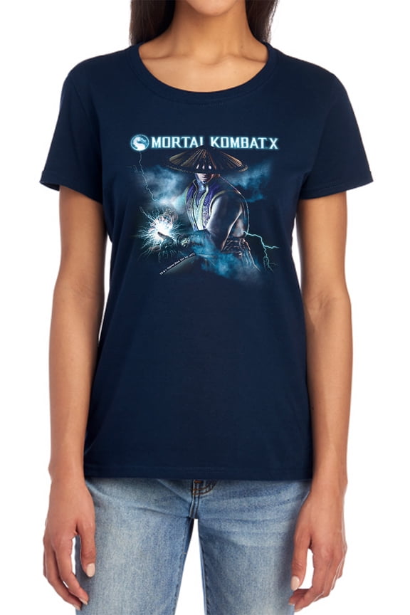 Mortal Kombat X Raiden Women's T Shirt, Navy, Medium