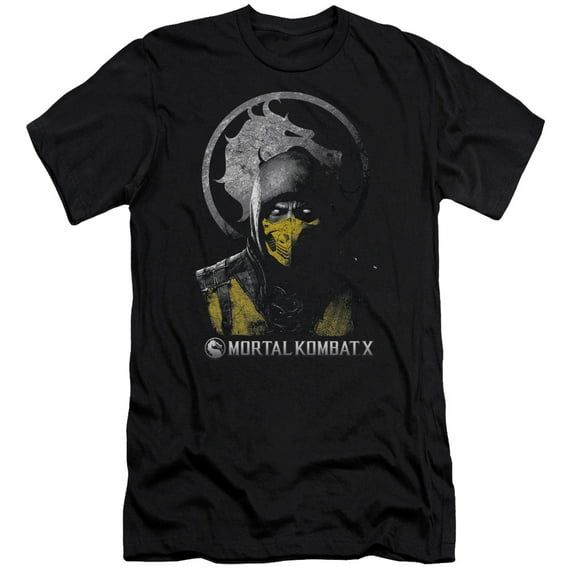 Mortal Kombat X - Scorpion Bust - Premium Slim Fit Short Sleeve Shirt - XX-Large