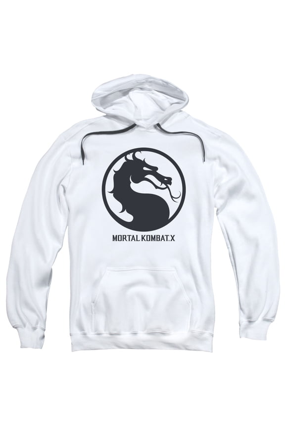 Mortal Kombat X Men's Seal Hooded Sweatshirt Small White