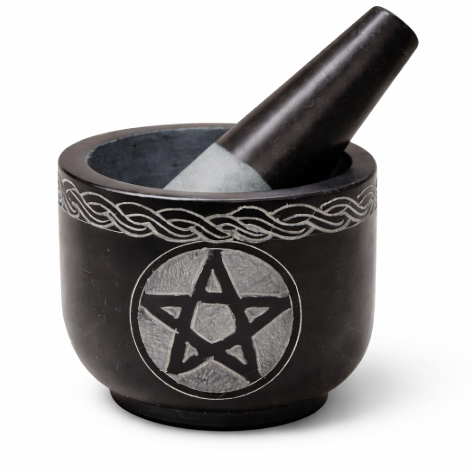 Mortar And Pestle Set - Black Bowl Solid Stone For Herbs Spice ...