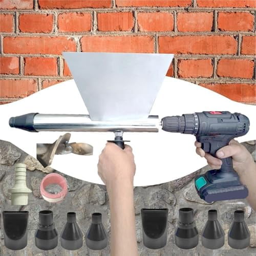 Mortar Grout GunLarge Size Stainless Steel Portable Pointing Grouting Caulking Sprayer with 9 Nozzles, (Without Electric Drill)$$Tools & Hardware Other