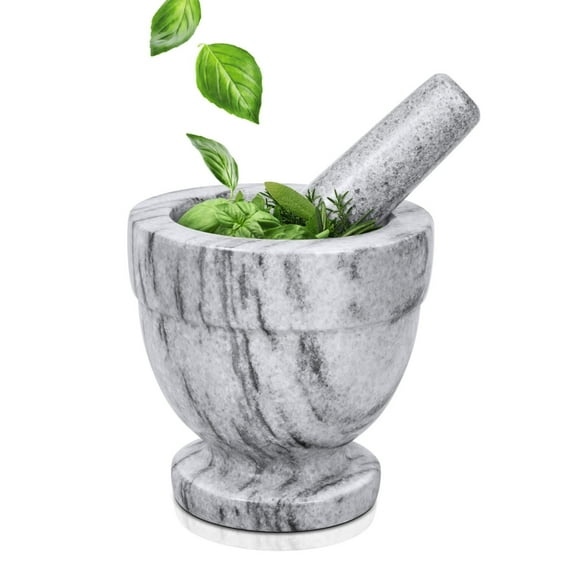 Mortar and Pestle Marble White 4 inch Small Mortar and Pestle Granite Stone Grinder Crushing Bowl Muddler and bowl For Guacamole, Herbs, Spices, Kitchen, Cooking Medicine Grinder Bowl