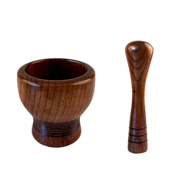 Mortar and Pestle Set, Wooden Hand Mortar and Pestle Grinder for Garlic Press, Coffee Grinder, Ginger Crusher, Spice Grinding, Spices and Kitchen Usage, 4.2 Inch