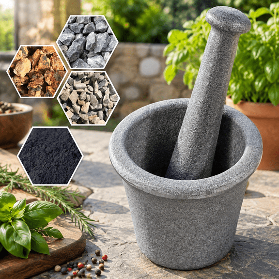 Mortar Pestle Tool Set Rock-Ore Crusher Grind Pulverizer Prospecting Assay Gold Quartz Extra Large Cast Steel