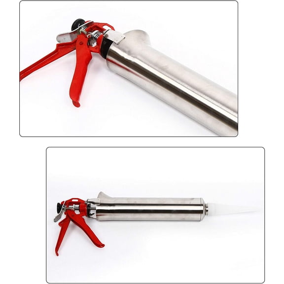 Mortar Pointing Applicator Tool Sprayer for Cement Lime Grouting Gun W/ 2 Nozzle Stainless Steel