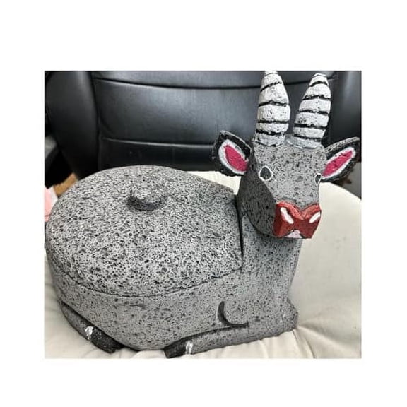Mortar and Pestle Hand Carved Billy Goat Chivo, 6 Inch