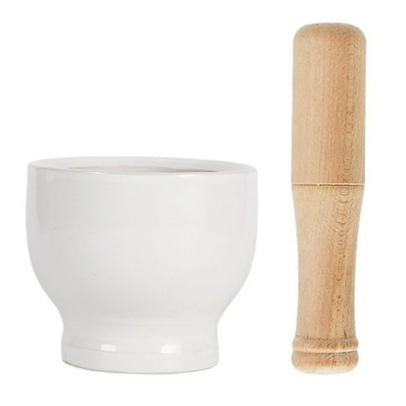 Mortar and Pestle Set Home Ceramic Garlic Pounding Bowl Kitchen Tools
