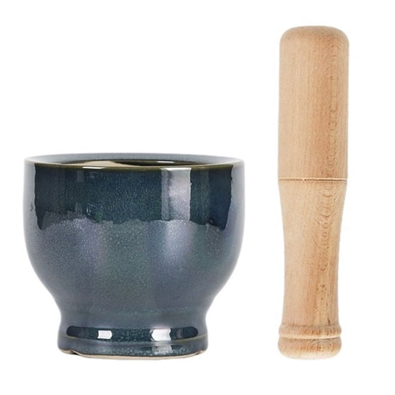 Mortar and Pestle Set Home Ceramic Garlic Pounding Bowl Kitchen Tools
