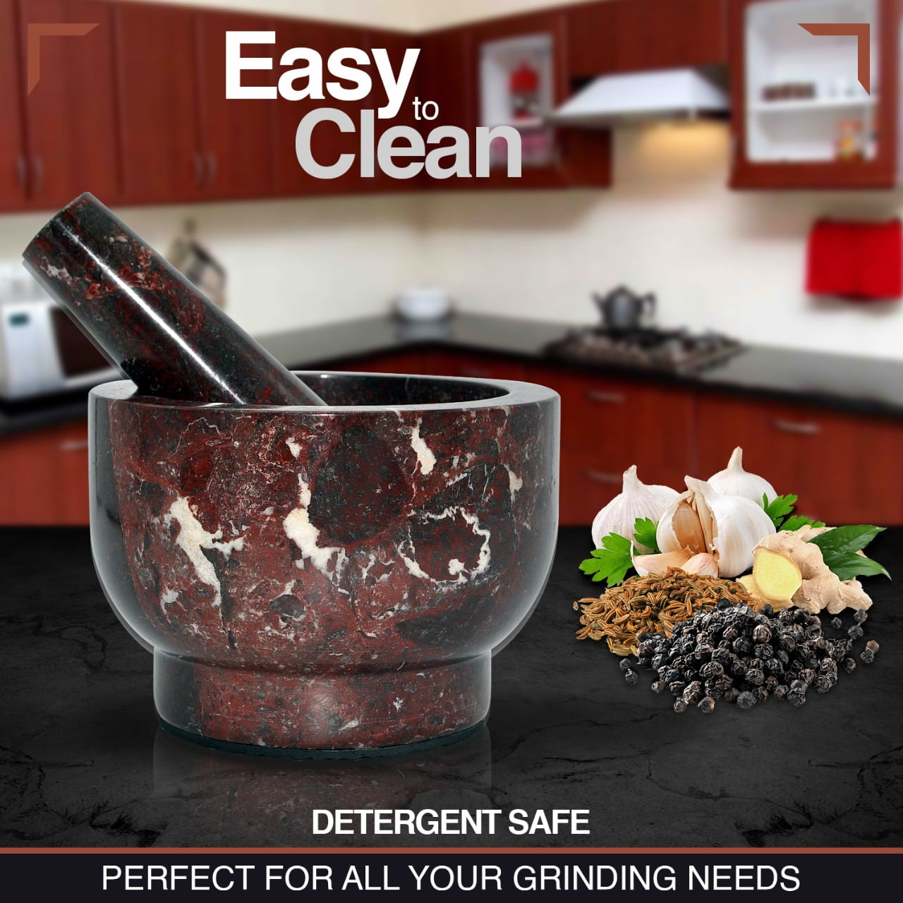 Mortar and Pestle Set With Anti Scratch Pad, Pestle and Mortar, 2 Cup