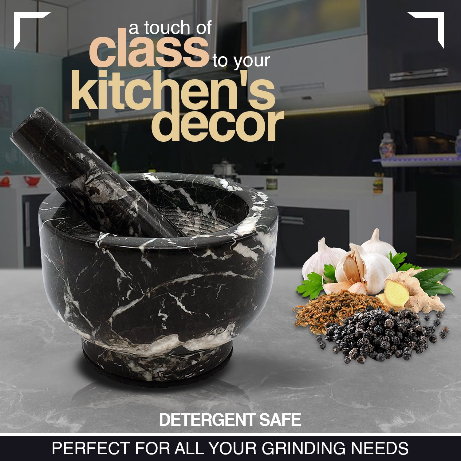 Mortar and Pestle Set With Anti Scratch Pad, Pestle and Mortar, Perfect