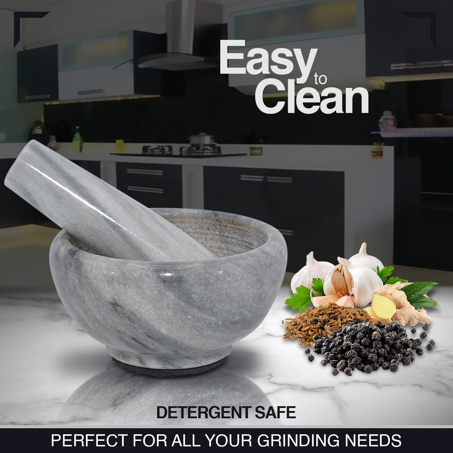 Mortar and Pestle Set with Anti Scratch Pad, Pestle and Mortar, Perfect