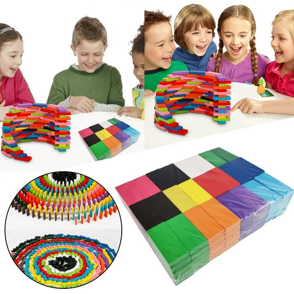 Mortilo 120 Piece Wooden Dominoes Set For Adults&Kids Bulk Set Toy Train Dominos Tile&Board Set Game Dominos Racks Sets Building Family Game Party Favorite Box