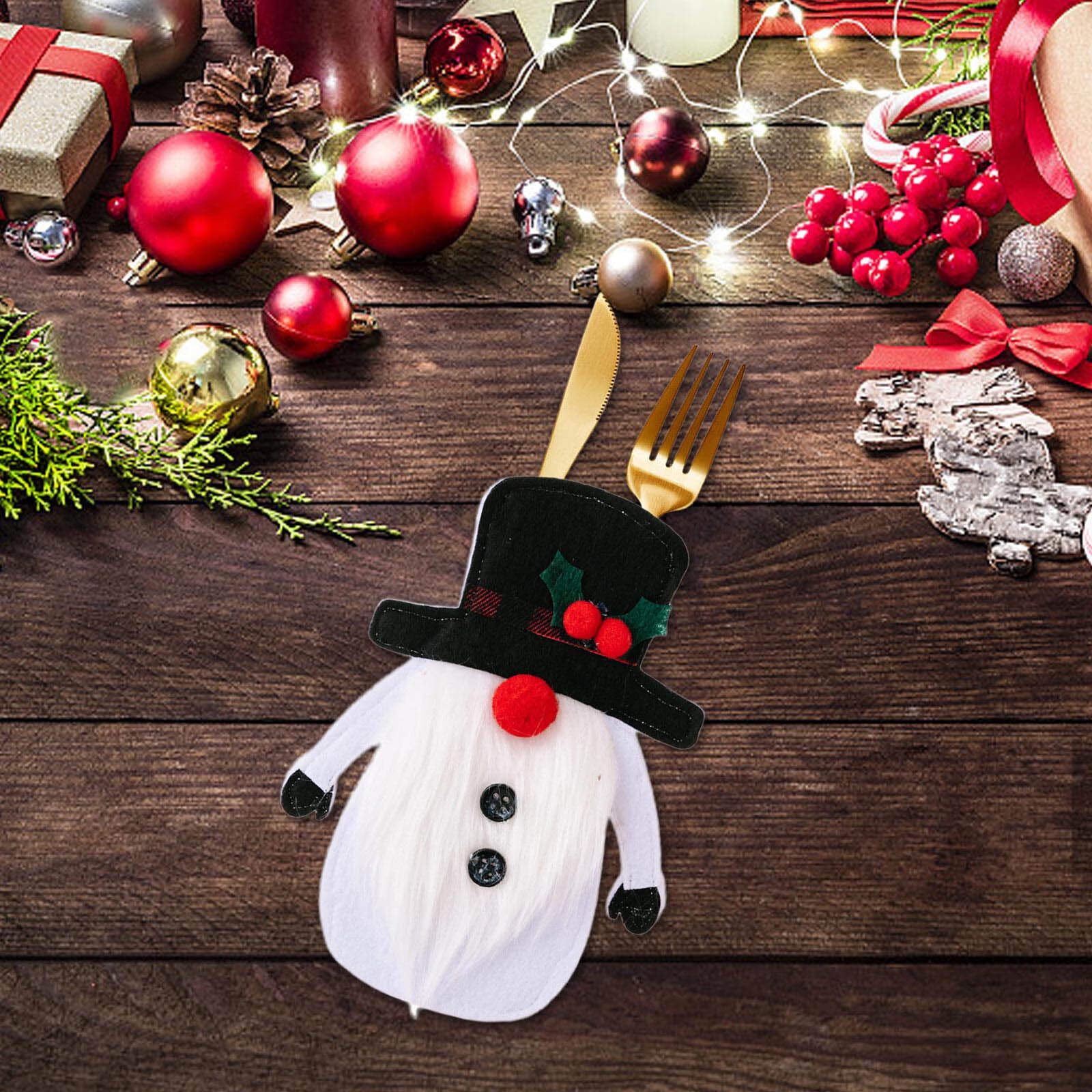 Mortilo Event & Party Christmas Santa Hats Silverware Holders Christmas