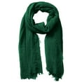 thumbnail image 1 of Mortilo Gift For Men Women Solid Crinkle Vintage Soft Scarf With Fringed Long Edges Scarves Gifts For Mom Green One Size, 1 of 5