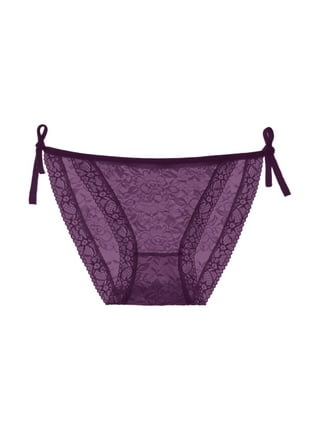 Ruidigrace Fashion Women Underwear Brief lace Panties Seamless Cotton Panty  Hollow Purple S
