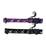 Mortilo Leashes,New Pet Collar Glow Moon Star Cat Collar Pet Patch Collar Cat Collars Adjustable Collars Glow In The Dark Purple One Size,Gift