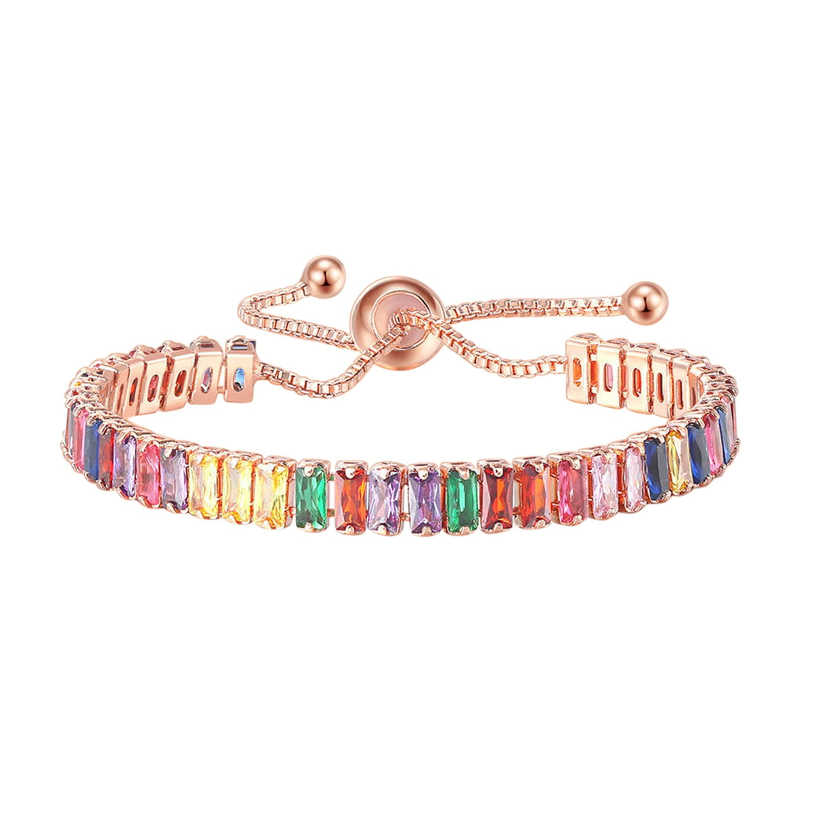 Mortilo Lucky Colorful Rhinestone Bracelet Full Diamond Petal Bracelet