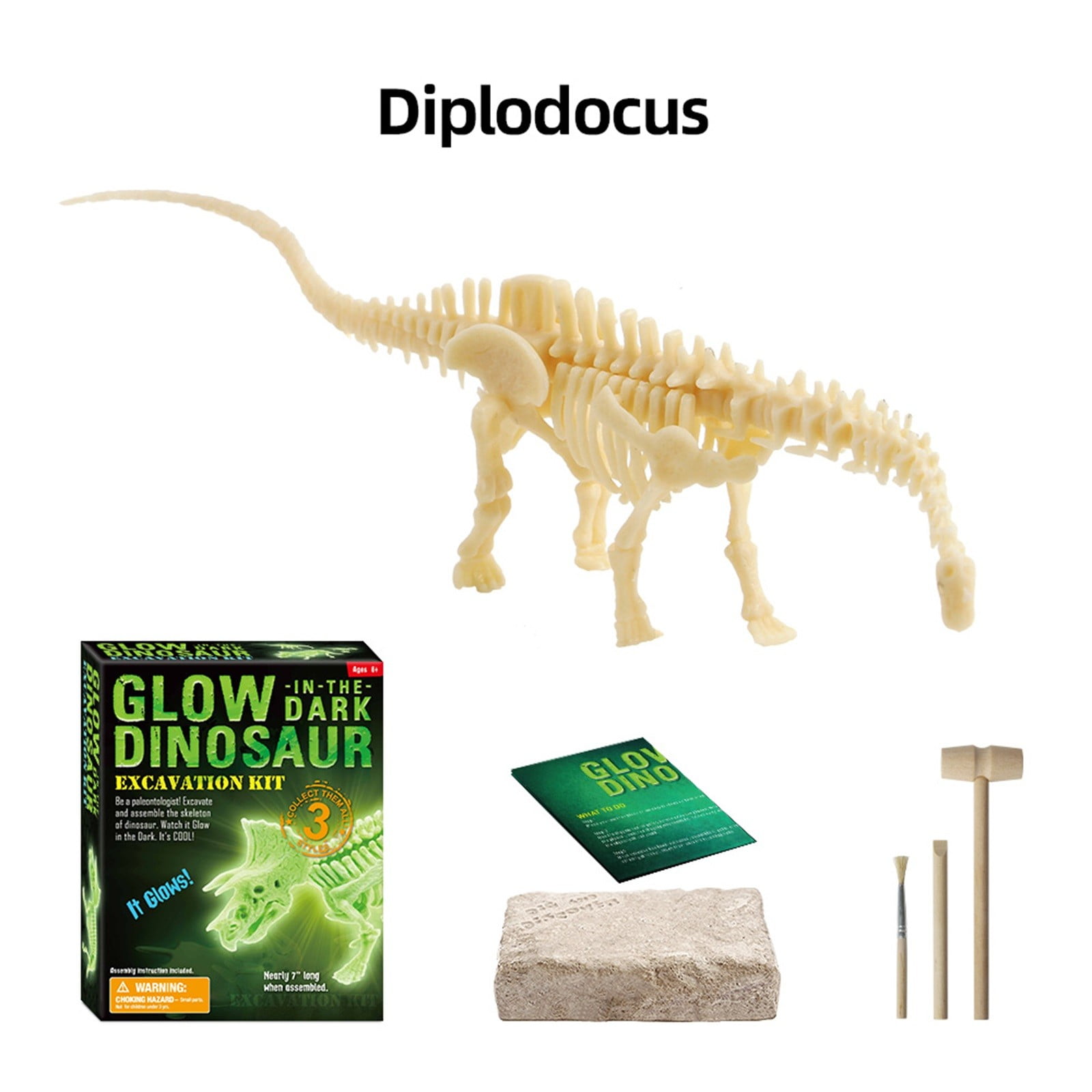 Mortilo Luminous Dinosaur Fossil Digging Game Kit Kids Dinosaur Sandbox Set (Education Toy
