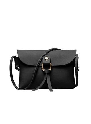 TSV Crossbody Bag for Women, PU Leather Shoulder Bag with Adjustable Strap,  Ladies Large Capacity Tote Bag, Black
