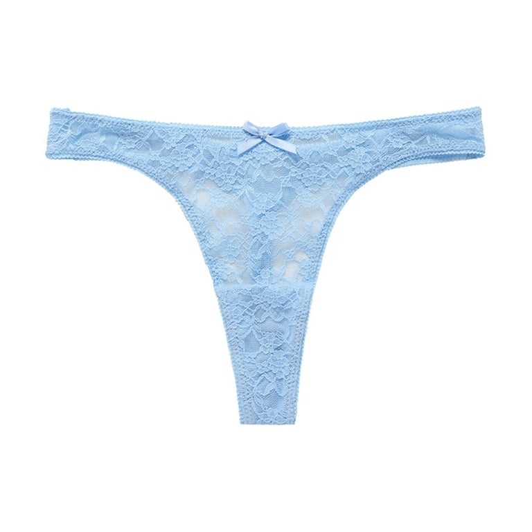 Mortilo Women Thongs , Gym Underwear Women Girls Lace Thongs Panties For  Women Things For Teen Girls Light Blue M