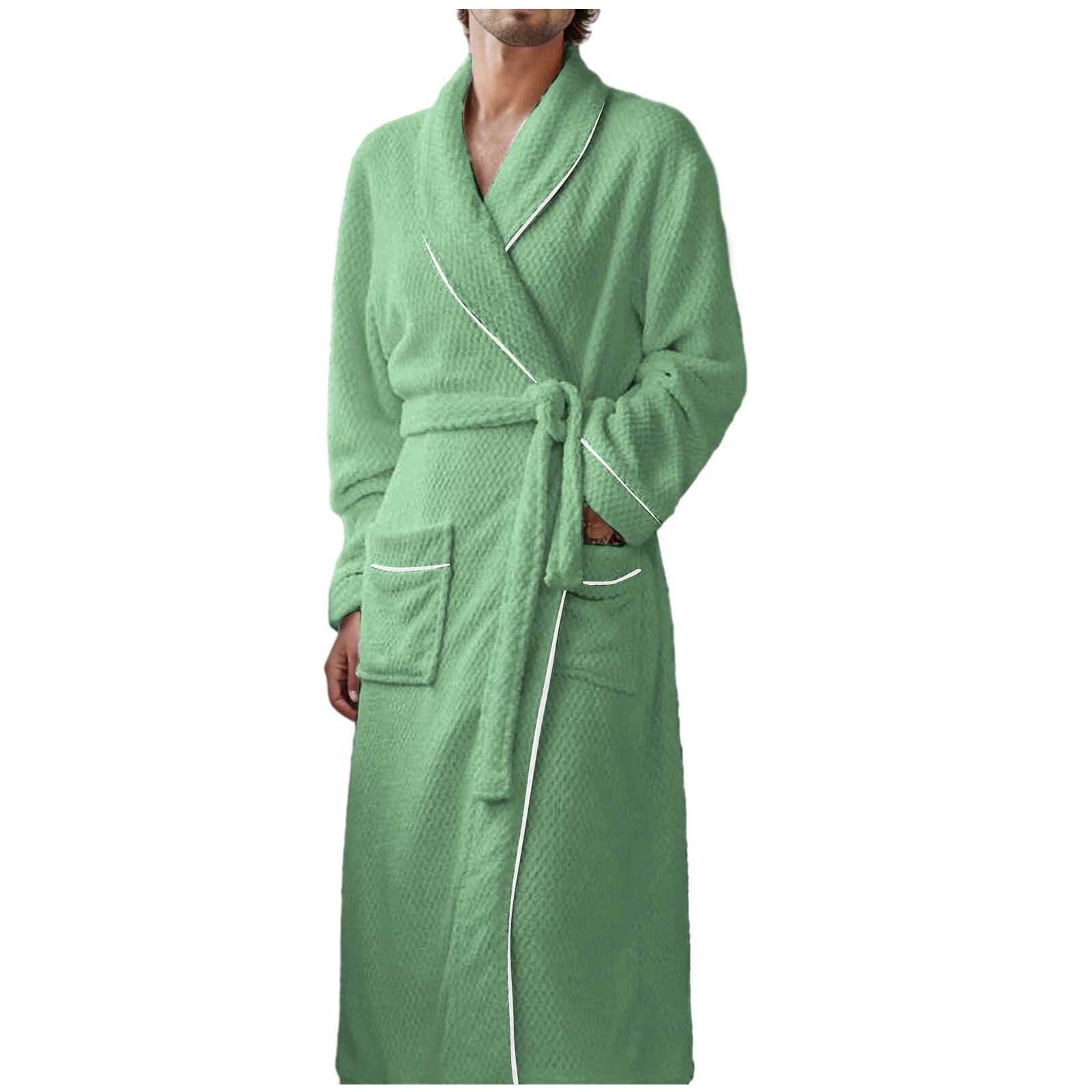 Mortilo couple robes mens Long Robe Warm Soft Floor Length Velvet